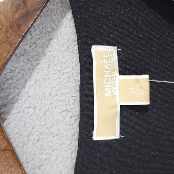 NEW Michael Kors Womens S Pleated Metallic Fit Black Gold Mini Wrap Dress - Picture 5 of 12